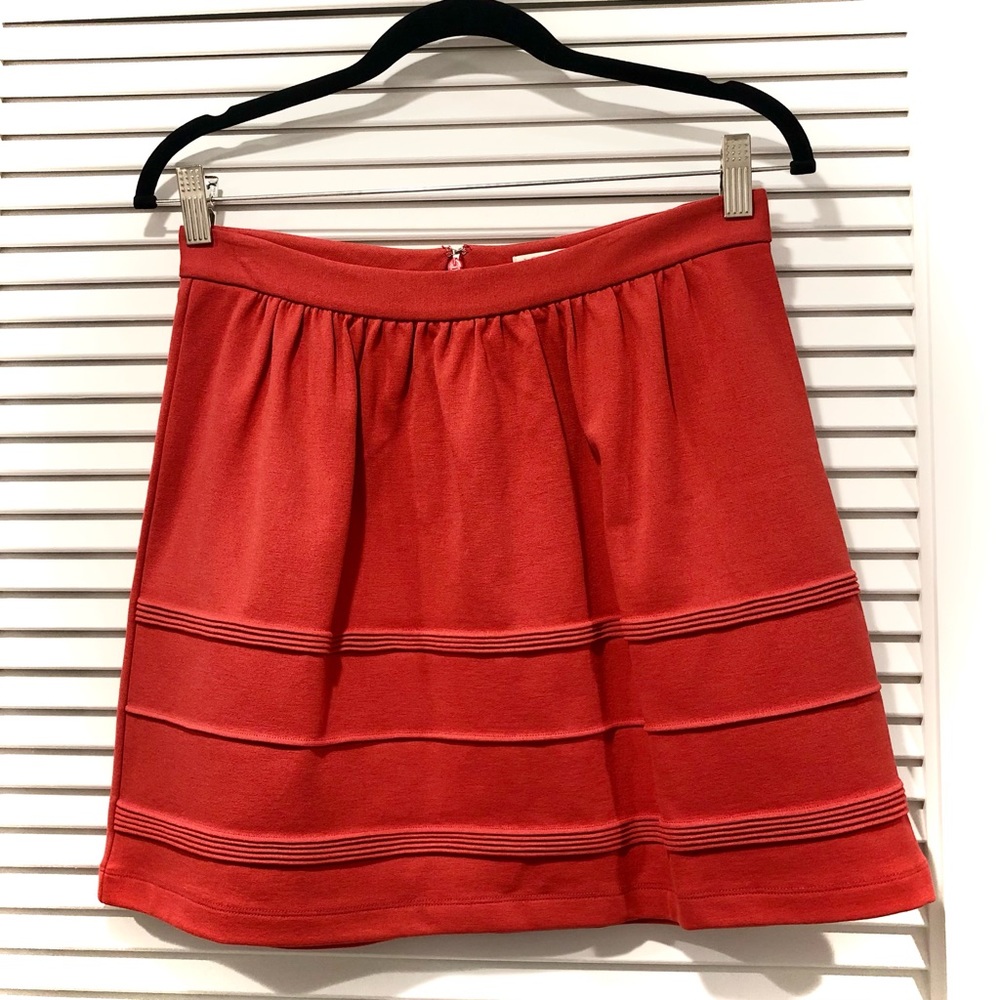 J. Crew Factory Mini Skirt, Poppy Red Orange, Size 6